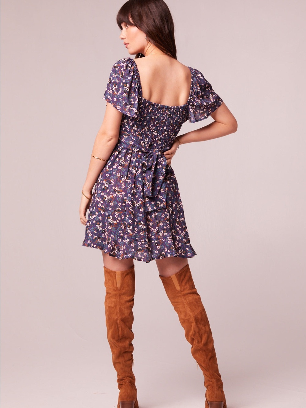 NWT Band of the Free Coraline Purple Floral Crossover Mini Dress - Picture 7 of 9